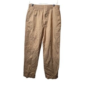 Uniqlo Tan Cotton Blend Lounge Pants Mens Small Elastic Waist Drawstring Casual
